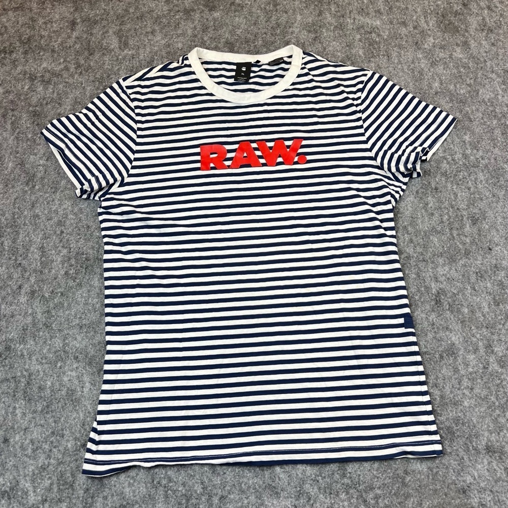 G-Star Navy and White Striped T-Shirt Women’s Size XL